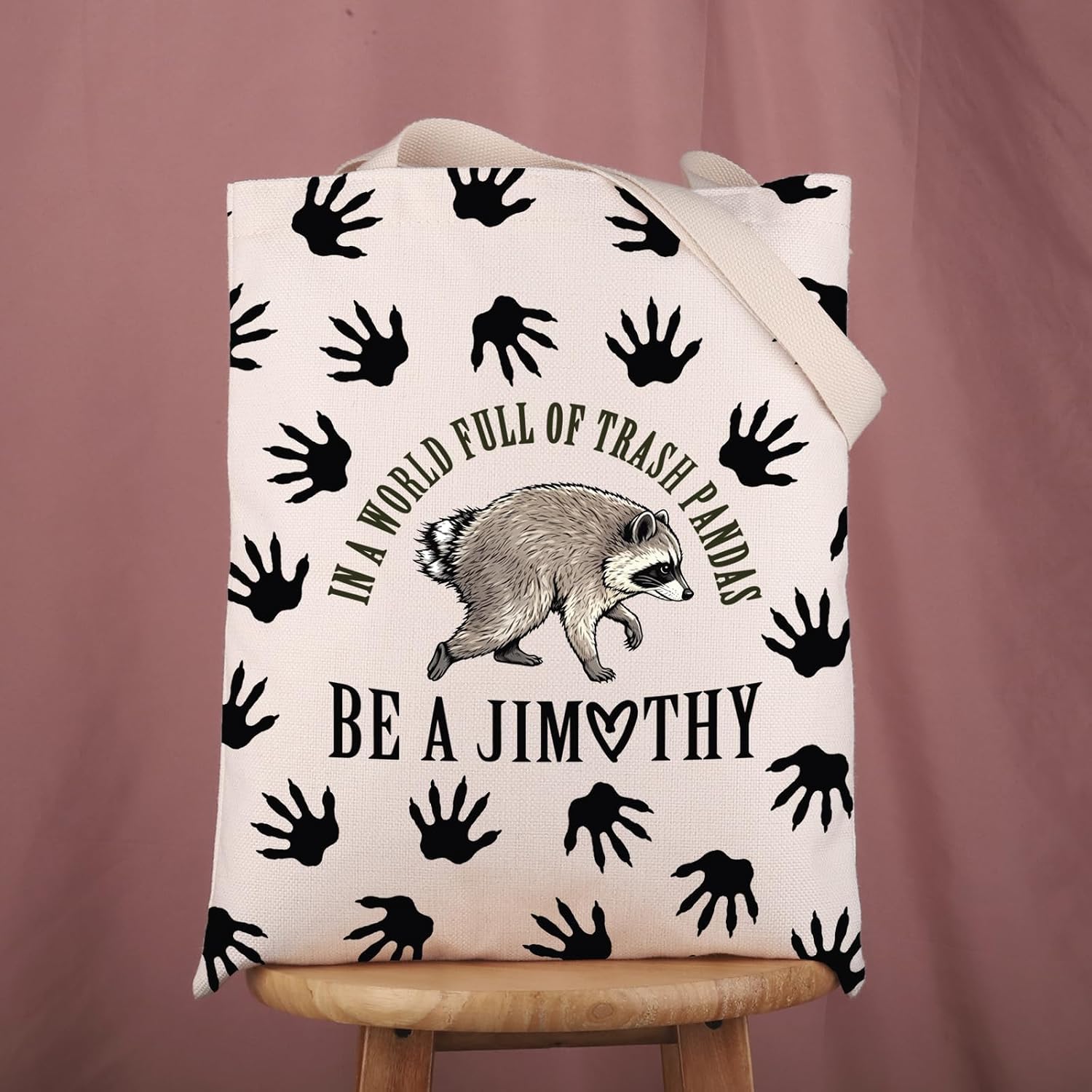 Gzrlyf Funny Viral Raccoon Tote Bag Raccoon Lover Gift Shopping Bag image 2