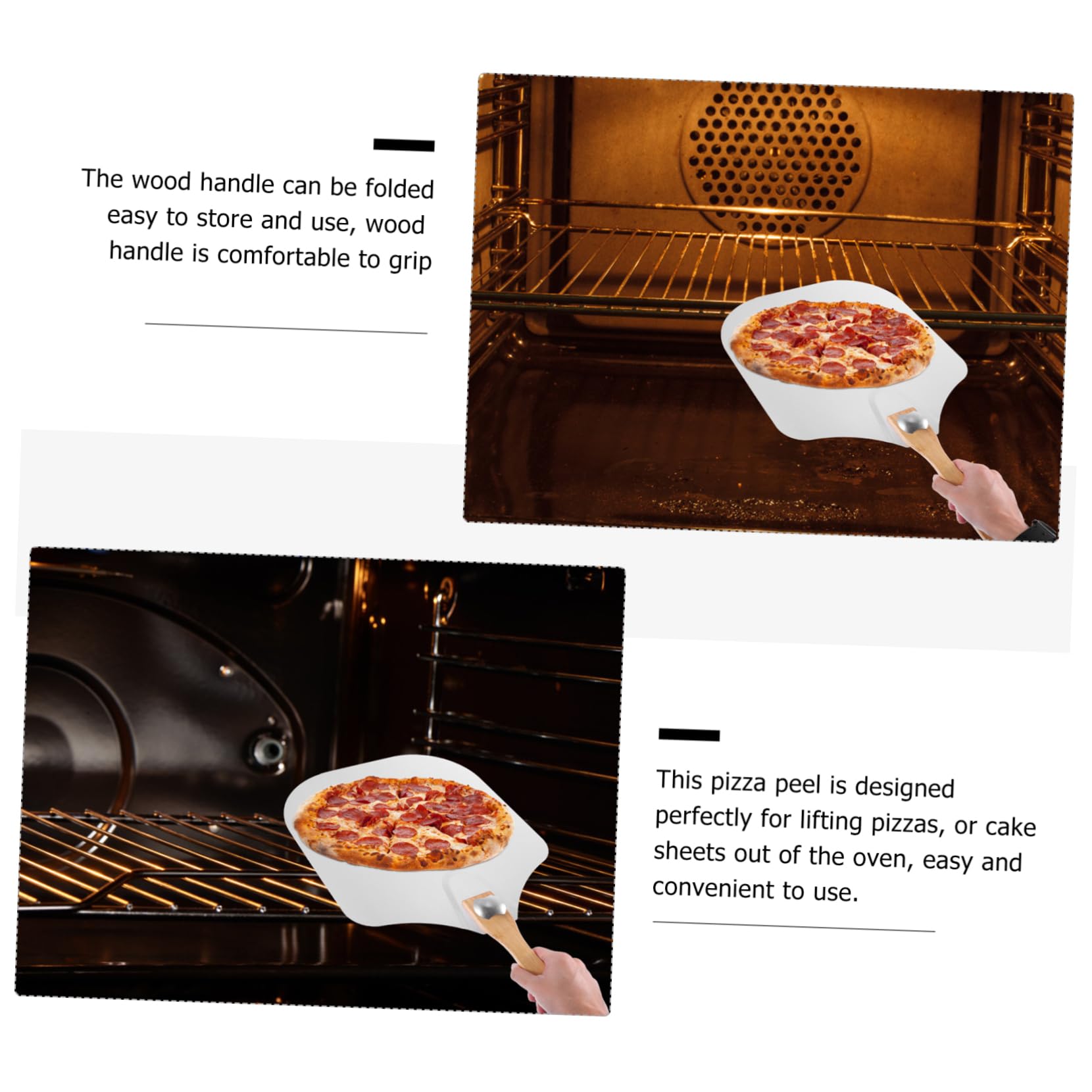 BRIGHTFUFU Stainless Steel Pizza Peel Turning Pizza Peel Bbq Tool Easy to Use Rust-free