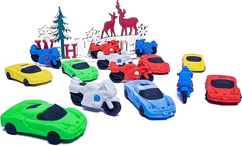 Miniatura 4 de Mini borradores para niños, mascotas de escritorio a granel para niños, borradores de automóvil para aula, 14 piezas de borradores divertidos para