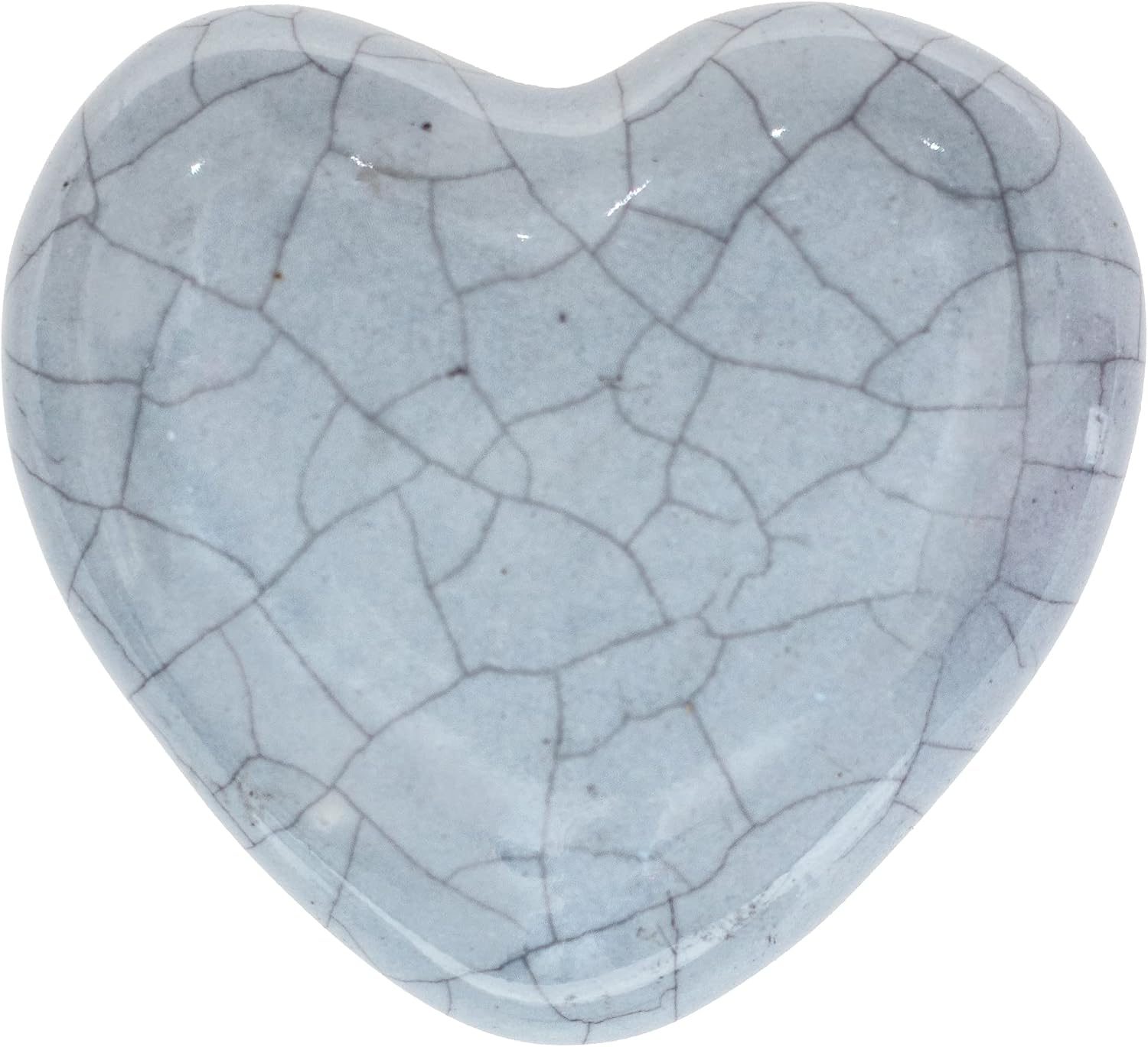 ETHNICITI Pack of 6 Heart Grey Crackle 40mm Ceramic Door Knobs Vintage Shabby Chic - Image 3