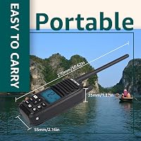 Stație radio portabilă maritimă VHF Retevis RM21, rezistentă la apă IP67, cu reducerea zgomotului, walkie-talkie, 88 de canale, comunicare navă-țărm, negru, 1 buc. 9
