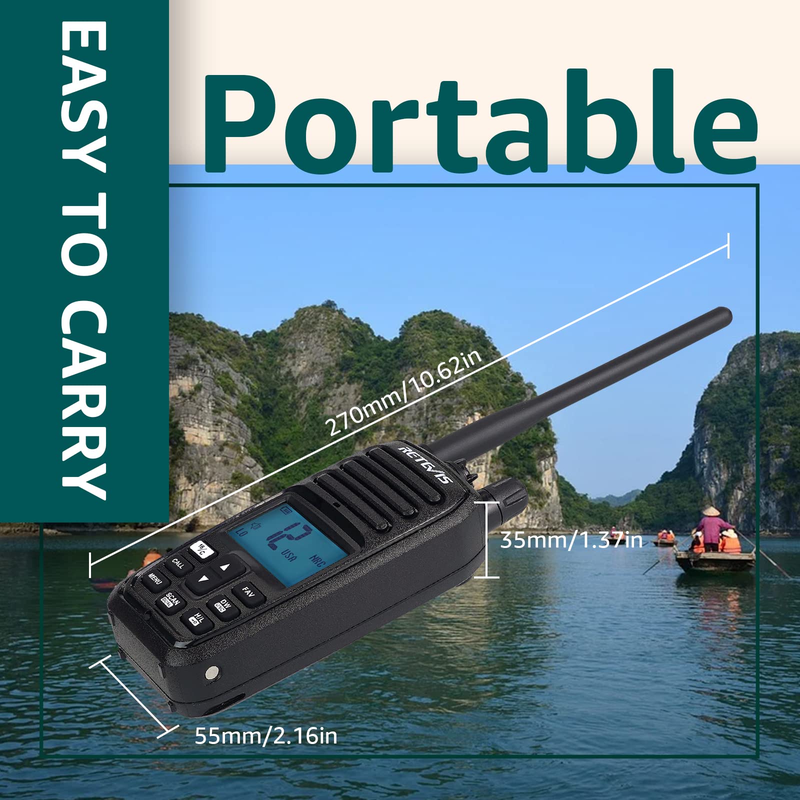 Retevis RM21 Radio Marina Palmare Walkie Talkie Impermeabile IP67 Riduzione Intelligente del Rumore AI 88 Canali