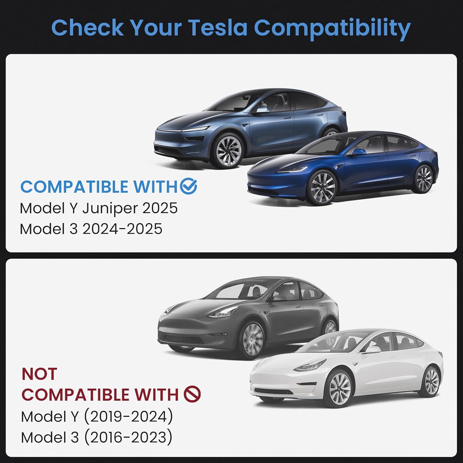 Tesla New Model Y Juniper & Model 3 Center Console Organizer (Dual-Layer Storage, Smooth Sliding) – Compatible with Model 3 (2024-2025) / New Model Y Juniper Accessories
