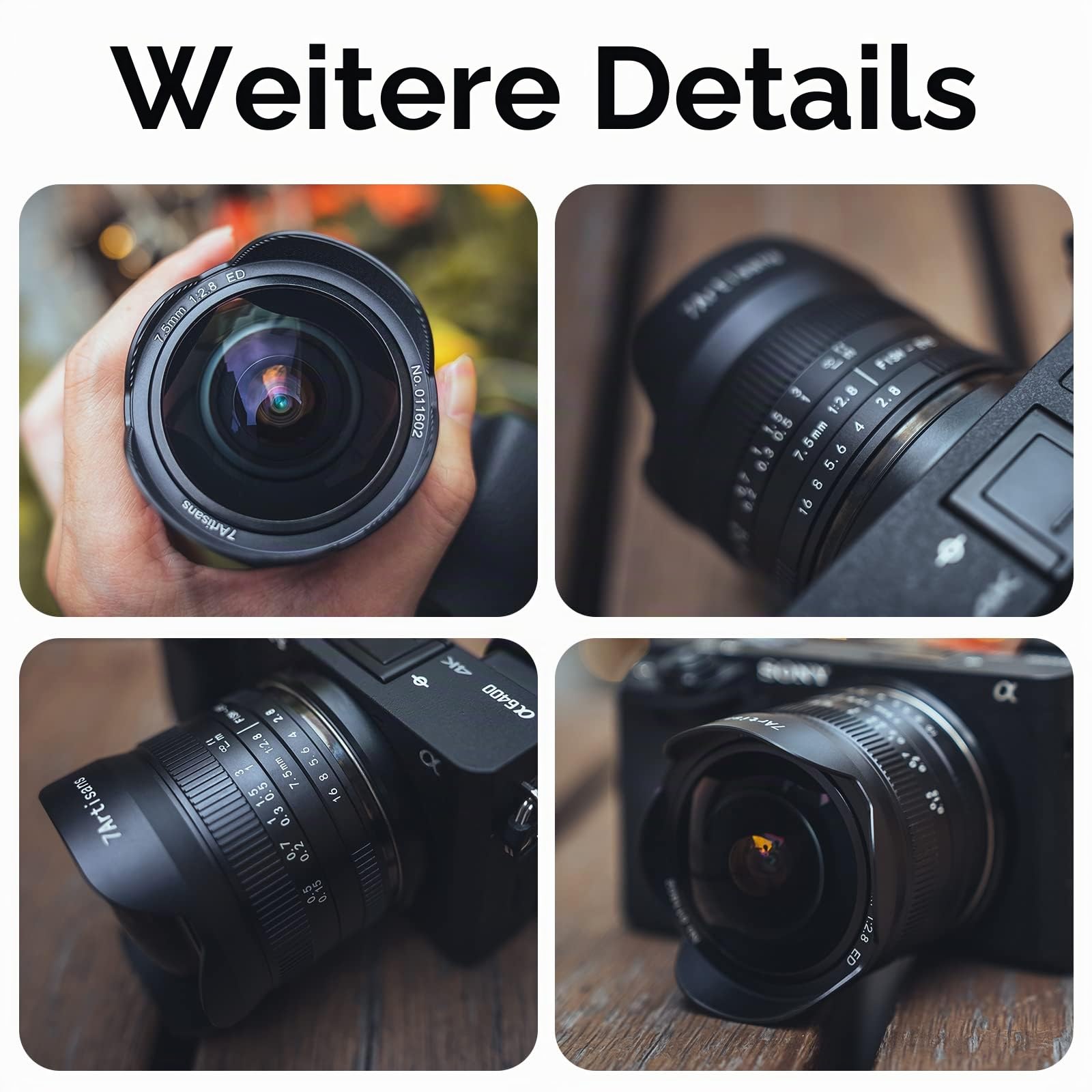 7artisans 7,5 mm f2.8 Mark II APS-C Fischaugen-Weitwinkelobjektiv Micro 4/3 MFT spiegellose Kamera G1 G2 G3 G5 G6 G7 GF1 GF2 GX1 GX7 GM1 GM5 GH1 GH4 GH5