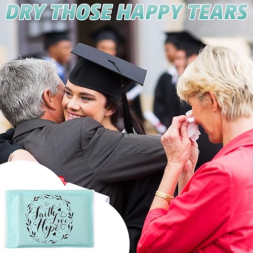 Miniatura 5 de Sinmoe Paquete de 60 pañuelos de viaje motivacionales para el rostro, lágrimas felices, 3 capas, mini pañuelos de bolsillo inspiradores, regalos de