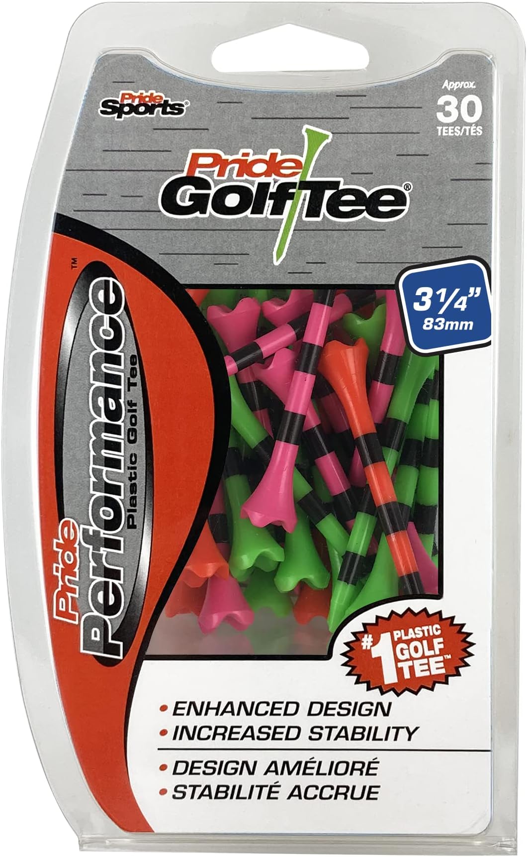 Pride Golf Tee Evolution Golf Tees (Pack of 30), 3-1/4"