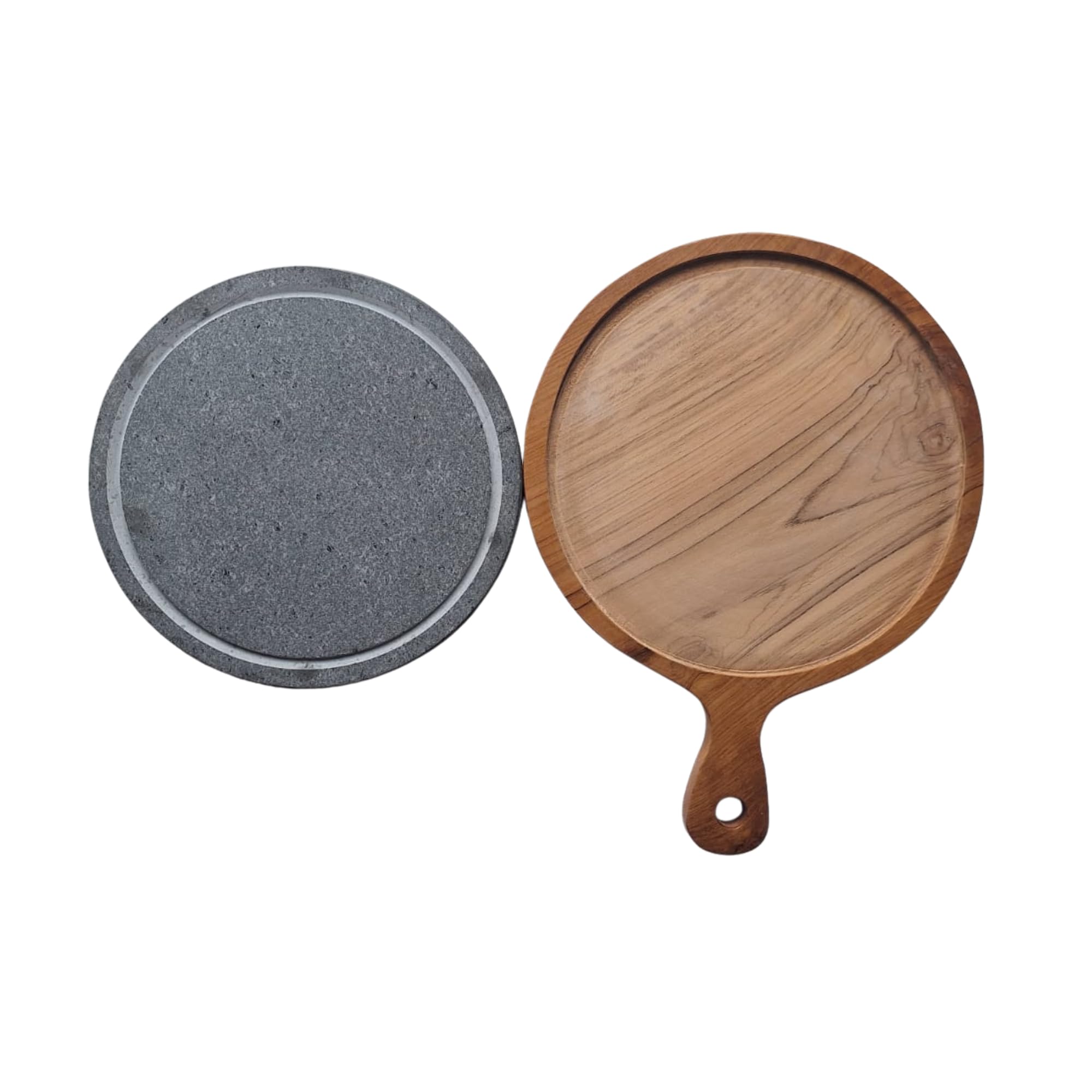 Plancha de Piedra Volcánica Natural con Canaleta 30×40 cm – Para Carne, Pescado y Verduras – Efecto Piedra Caliente – Uso en Horno y Barbacoa – Hecha a Mano en Italia | Kalu Creations