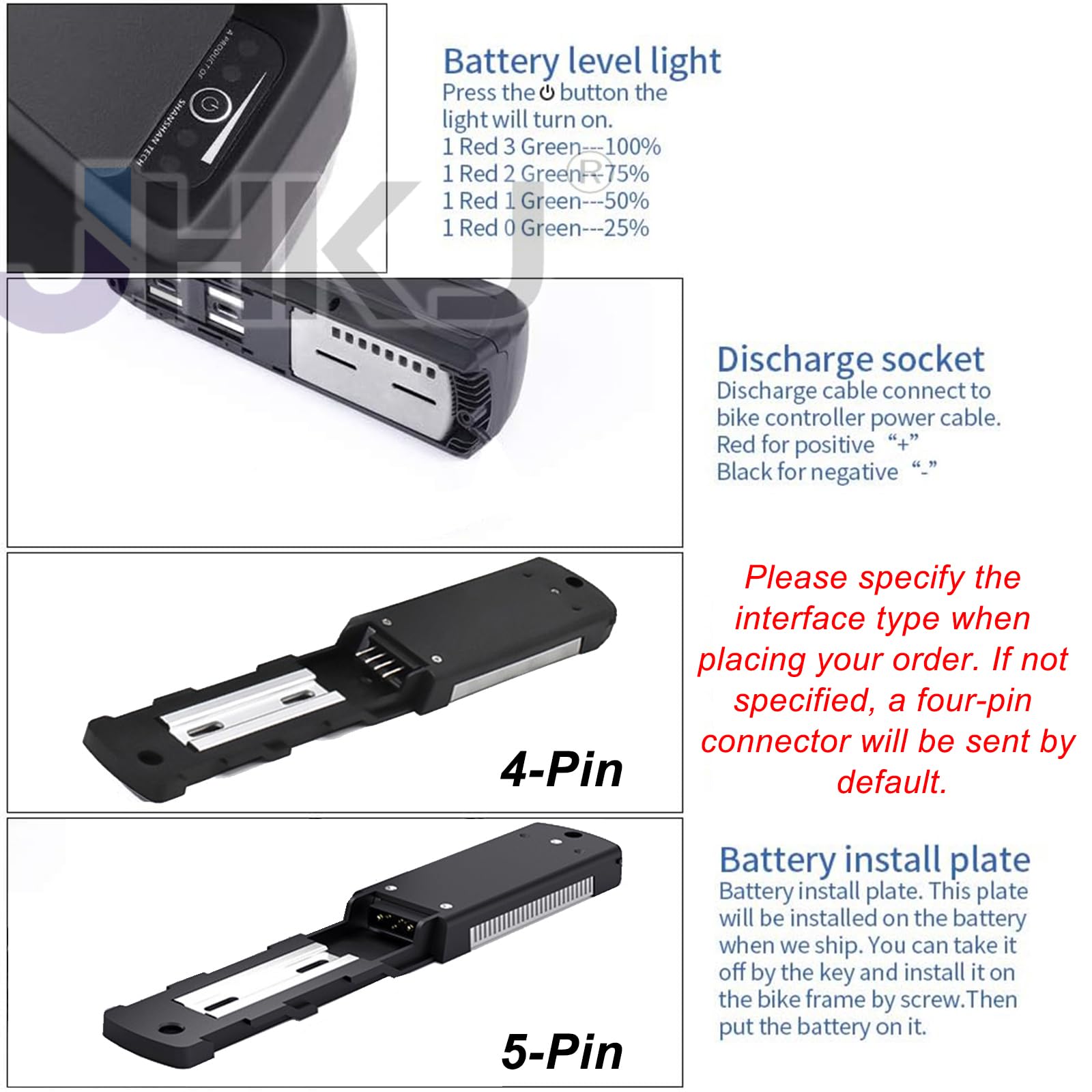 24V 36V 48V 52V Lithium-Akkupack 8Ah 10Ah 13Ah 15Ah 17,5Ah 20Ah 24Ah Unterrohrakku mit Ladegerät für Elektromotoren