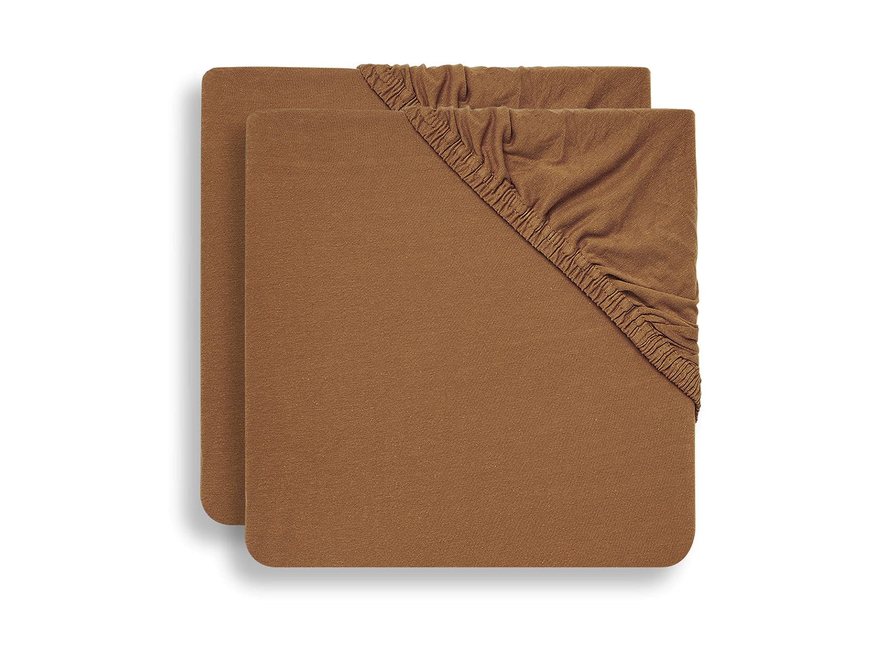Jollein Jersey Fitted Sheet 60 x 120 cm Caramel Pack of 2