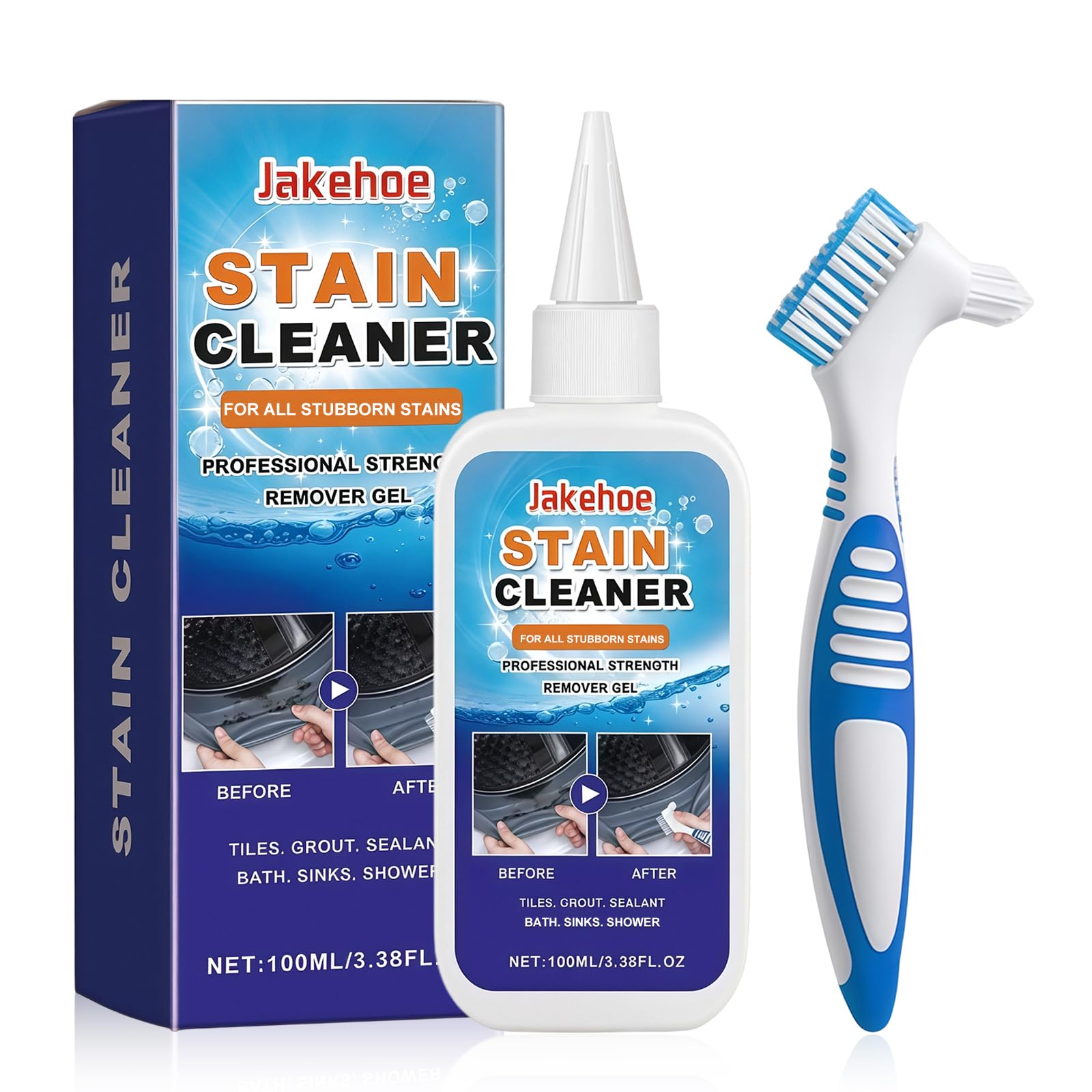 Flintronic Mould Stain Remover Gel mit Pinsel, Haushaltsfleckenreiniger, Effective Mould & Mildew Reiniger, Home Stain Cleaner Gel für Küchenfliesenfugen, Wänden und Badezimmern