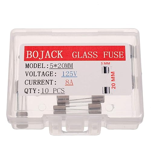 Miniatura 12 de BOJACK Fusibles de vidrio de soplado rápido F10AL125V de 0.197x0.787 in 10 A 10 amperios 125 V 125 voltios 0.2x0.78 pulgadas (paquete de 10)