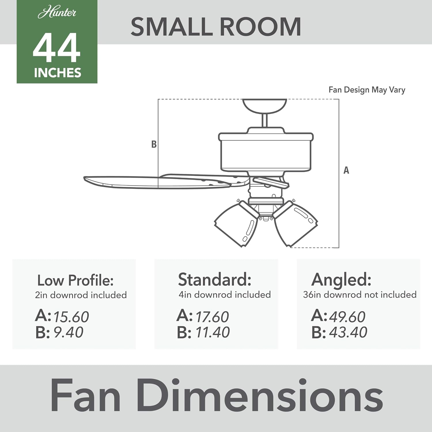Hunter Fan 44 inch Noble Bronze Indoor Ceiling Fan with LED Light Kit and Pull Chain for Bedroom, Living Room/Family Room, Office, Basement, Kitchen, Dining Room (Renewed)