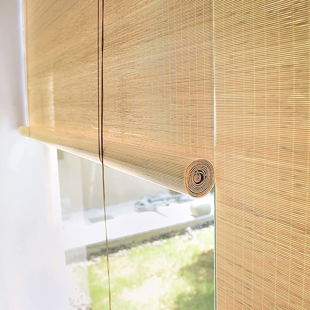 Store Enrouleur en Bambou Taux de Shading 65% Stores À Rouleaux Romains Rideau filtrant la lumière Stores Venitien Volets Protection de la Vie privée (100 x 240 cm)