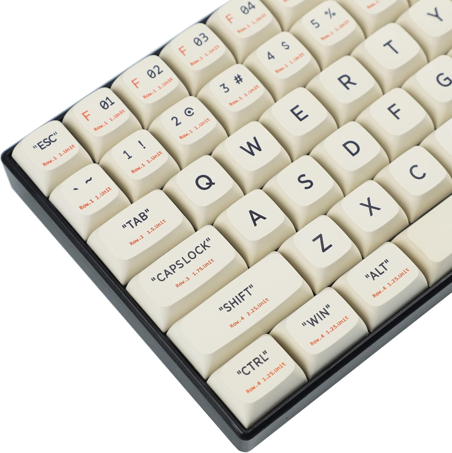 YMDK Plastic Dye Sub ZDA PBT Keycap Similar to XDA for MX Keyboard 104 87 61 Melody 96 KBD75 ID80 GK64 68（Only Keycap） (The Plastic)
