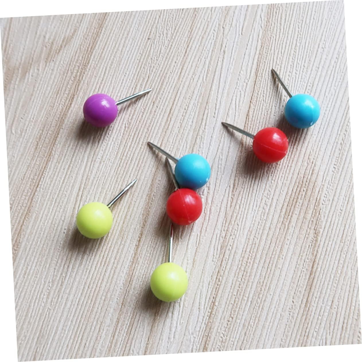 TEHAUX 100pcs DIY Sewing Set Plastic Earth Nails Straight Pins Ball Head for Craft Decoration