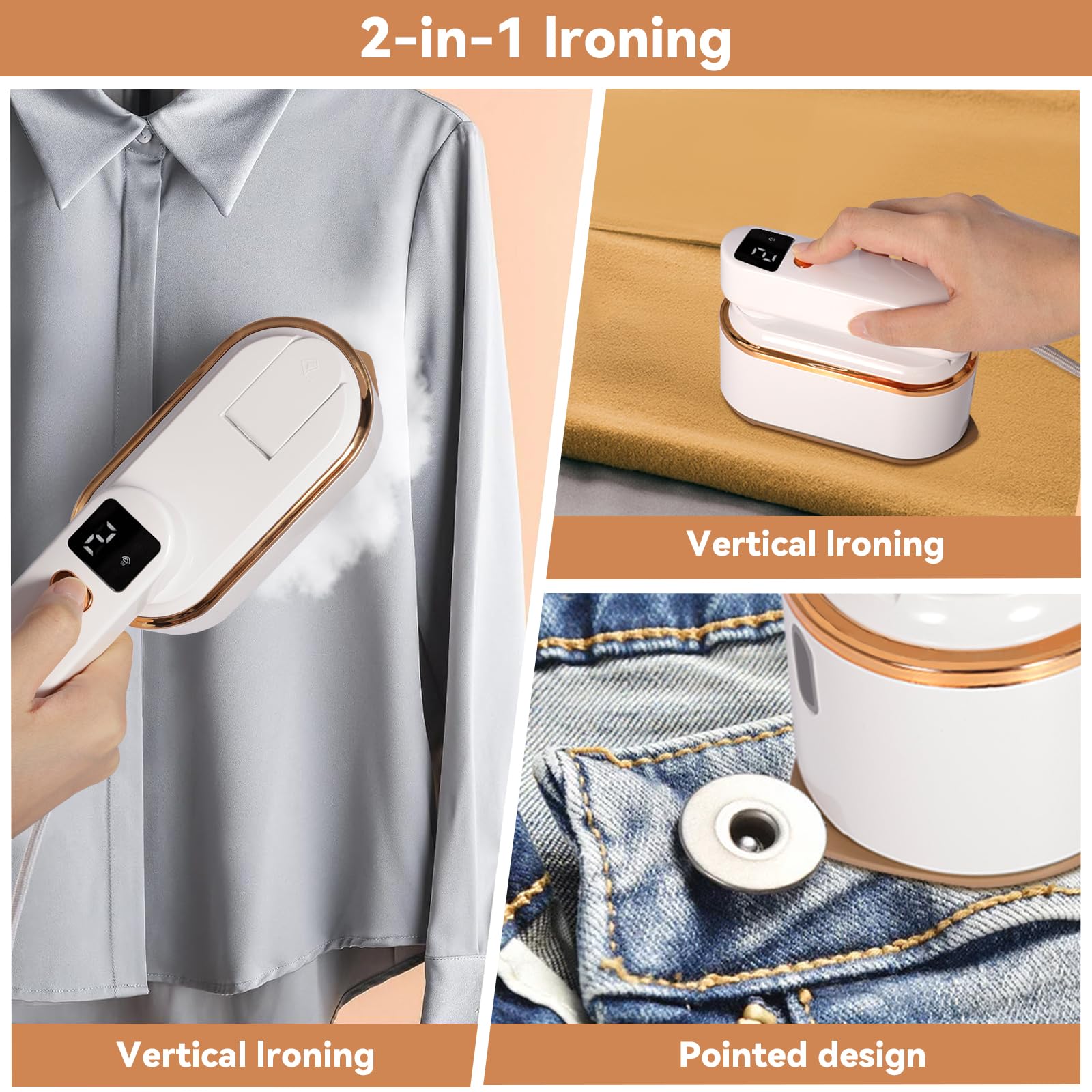 Défroisseur vapeur 1200 W avec plaque chauffante rapide en céramique, vapeur, réservoir de 300 ml, brosse vapeur et gant de repassage pour la maison | Leroy Merlin