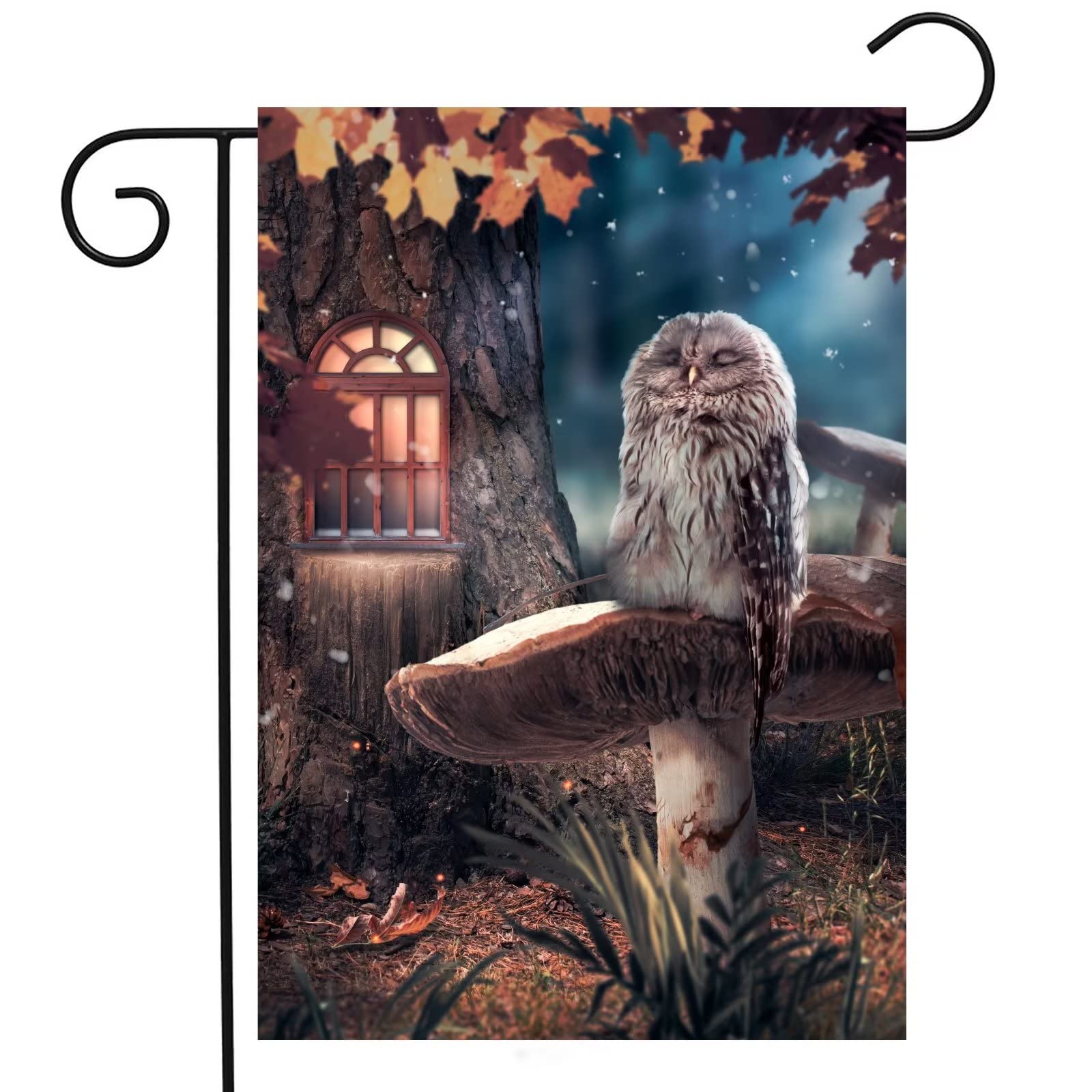 ShineSnow Gartenflagge 'Eule Im Baum' - 71,1x101,6 Cm, Doppelseitig, Polyester (ohne Mast)