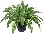 Hollyone Plante artificielle en pot pour l'extérieur & Faux intérieurs Boston Fausse usine de Bush Fern en pot pour jardin ferme Windowsill bureau salon décoration décoration maison