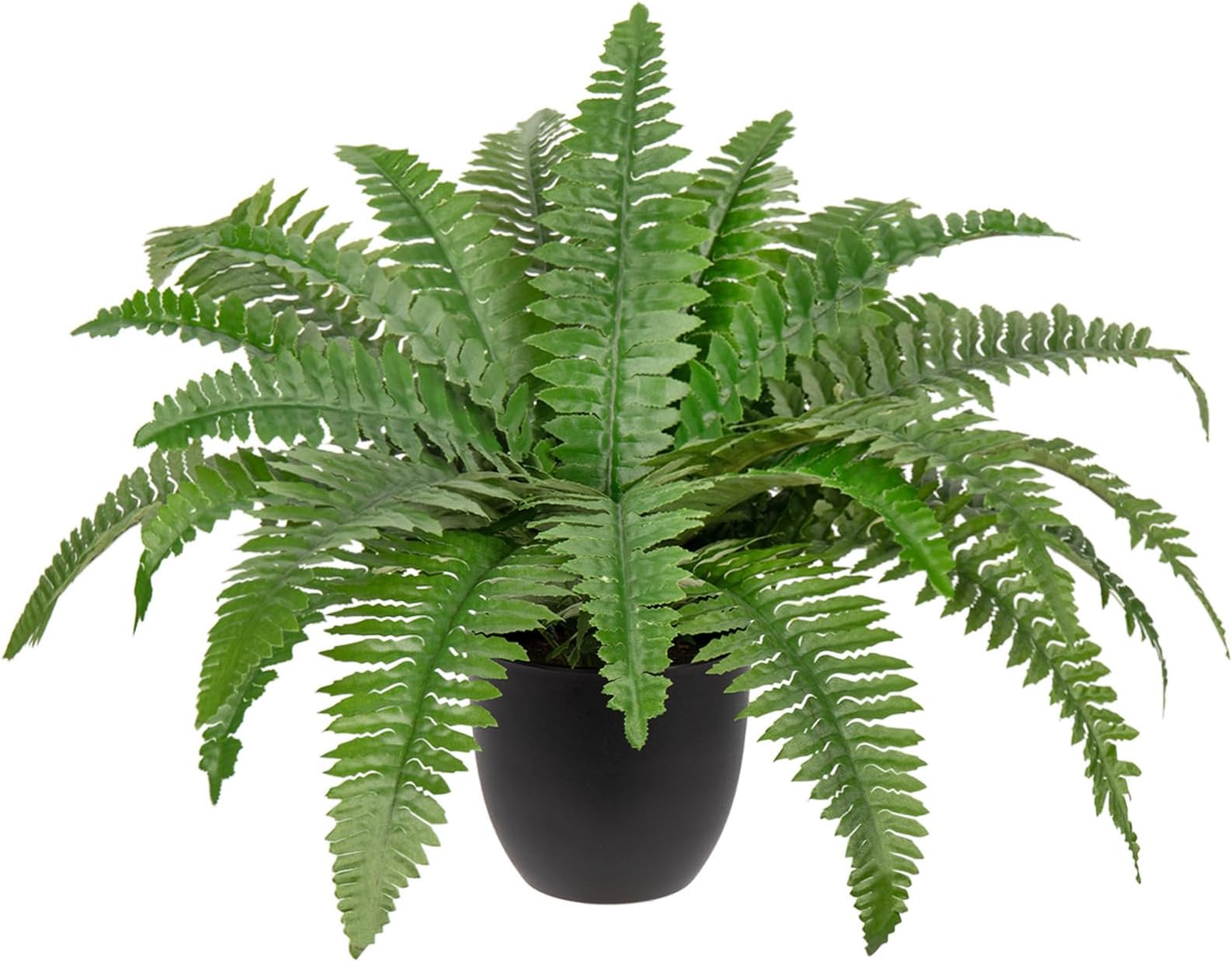 Hollyone 19.7'' Artificial Boston Fern Potted Plant, Fake Fern Bushes in Pot for Indoors & Outdoors, Faux Boston Ferns for Home Decor, Garden, Patio, Balcony, Entrance, Office, Living Room Decorations