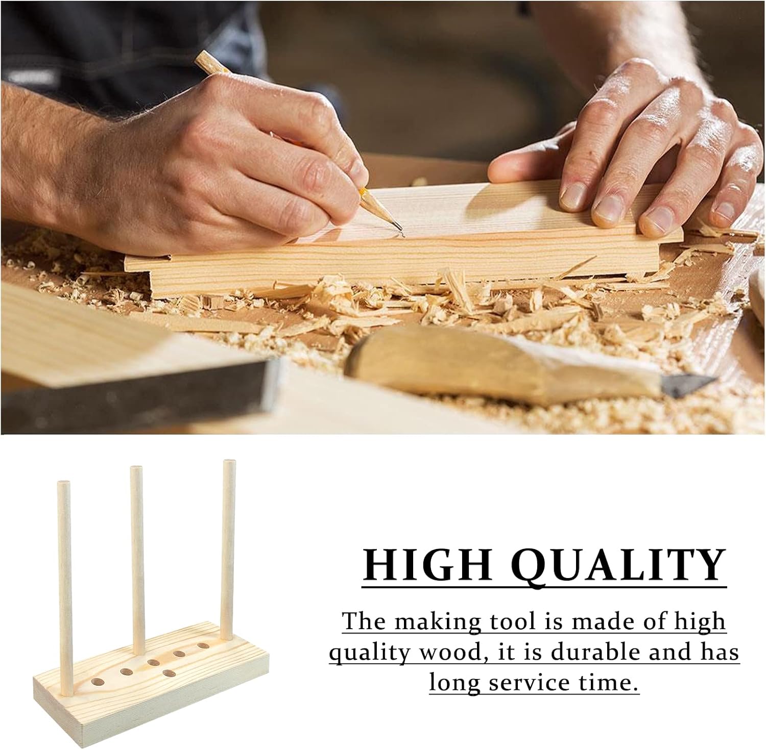 Andiker Bow Maker for Ribbon, Wooden Bow Making Tool for Creating Wreaths, Gift Bows, Hair Bows, Decorations, Corsages (Type 1)