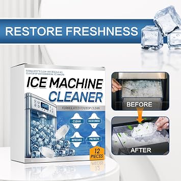 Ice Machine Cleaner Maker Descaler - 24 Clean Tablets for Ice Machine - Compatible with Opal, Kitchenaid, Helps Remove Hard Water and Mineral Buildup for Great-Tasting Ice