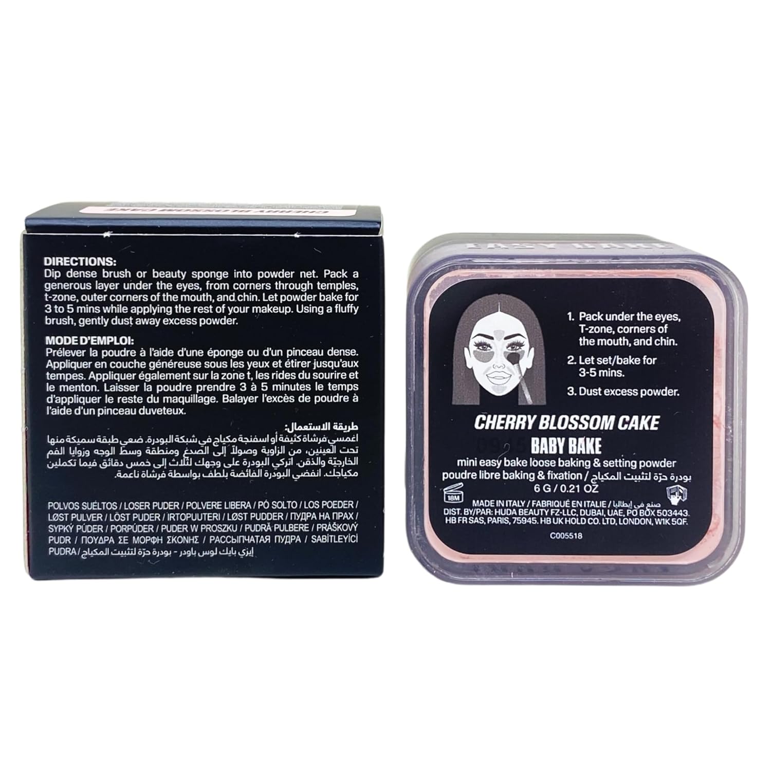 Huda Mini Easy Bake Loose Baking & Setting Powder - Cherry Blossom Cake (6 g / 0.21 oz)