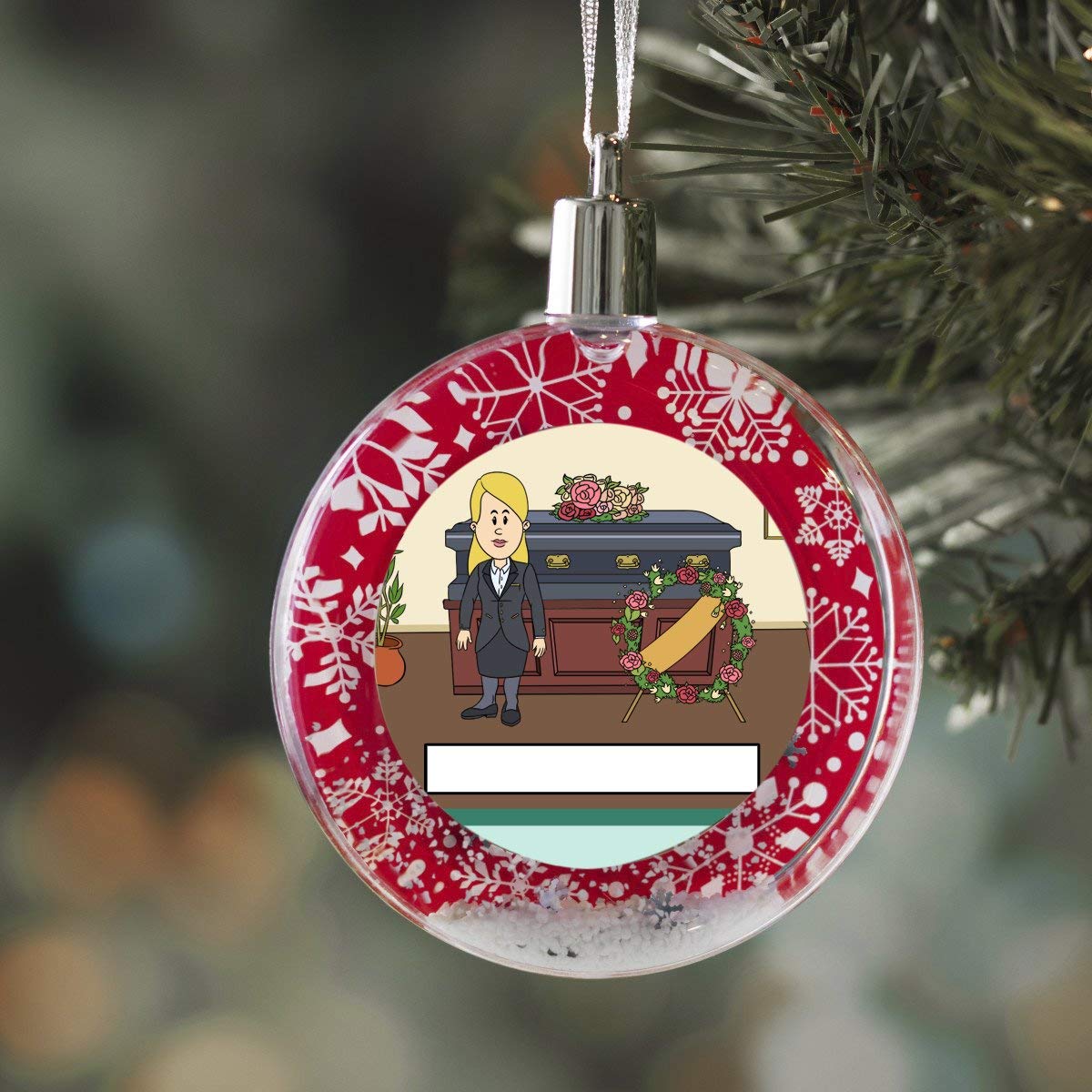 PrintedPerfection.com Personalized StoryLine Cartoon Caricature Snow Globe Christmas Ornament: Truck Driver - Female