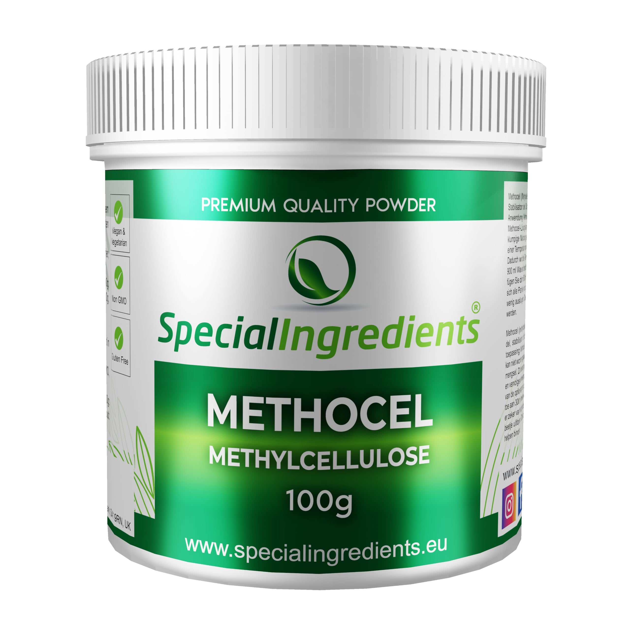 METOCEL (metyloceluloza) 500 g Produkcja ciepłych żelków, które topią się w ustach (niemieckie etykiety i instrukcje)