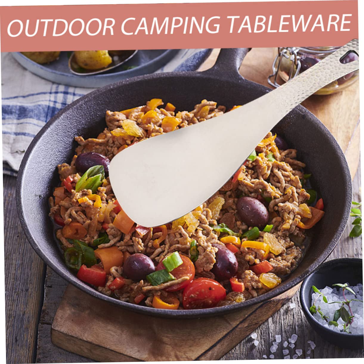 ibasenice 2 Stück Löffel für Camping Ultraleichtes Outdoor Besteck Tragbar für Suppe und mit Praktischem Griff und Einfachem Aufbewahrungssystem für Outdoor Aktivitäten