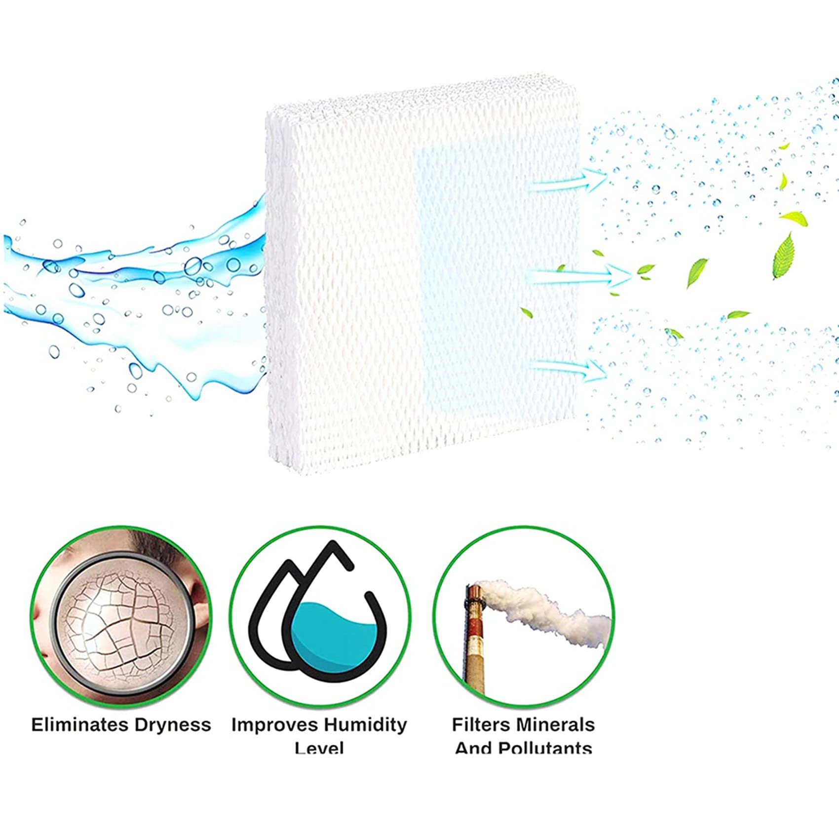 Cwmiibili 8X Replacement Filters Compatible for MD1-0034 Evaporative Humidifier Accessories Model Evap40, Evap2, EV100