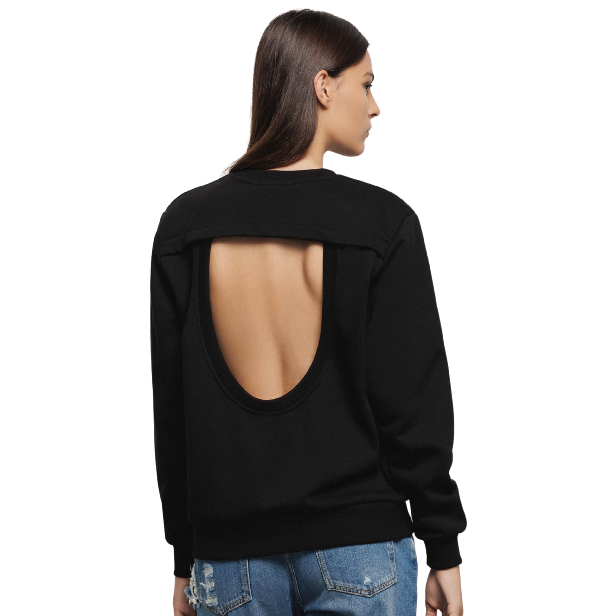 Gaelle Maglioncino Gaabw04585 Felpa Donna Cotone Nero
