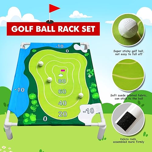 Miniatura 2 de Juego de astillado de golf flotante verde  Juego de astillado de golf de Cornhole de golf Battle Royale con velcro para adultos en interiores y
