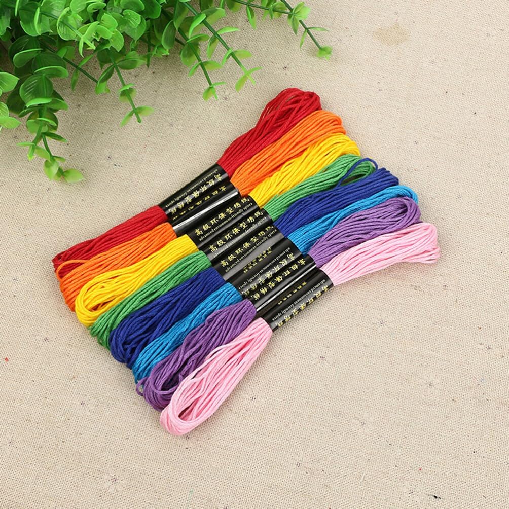 1set Rainbow Color Embroidery Floss Cross Stitch Threads Cotton Embroider Line Friendship Bracelets Floss Crafts Floss Cotton Embroidery Floss for Women- Random Color
