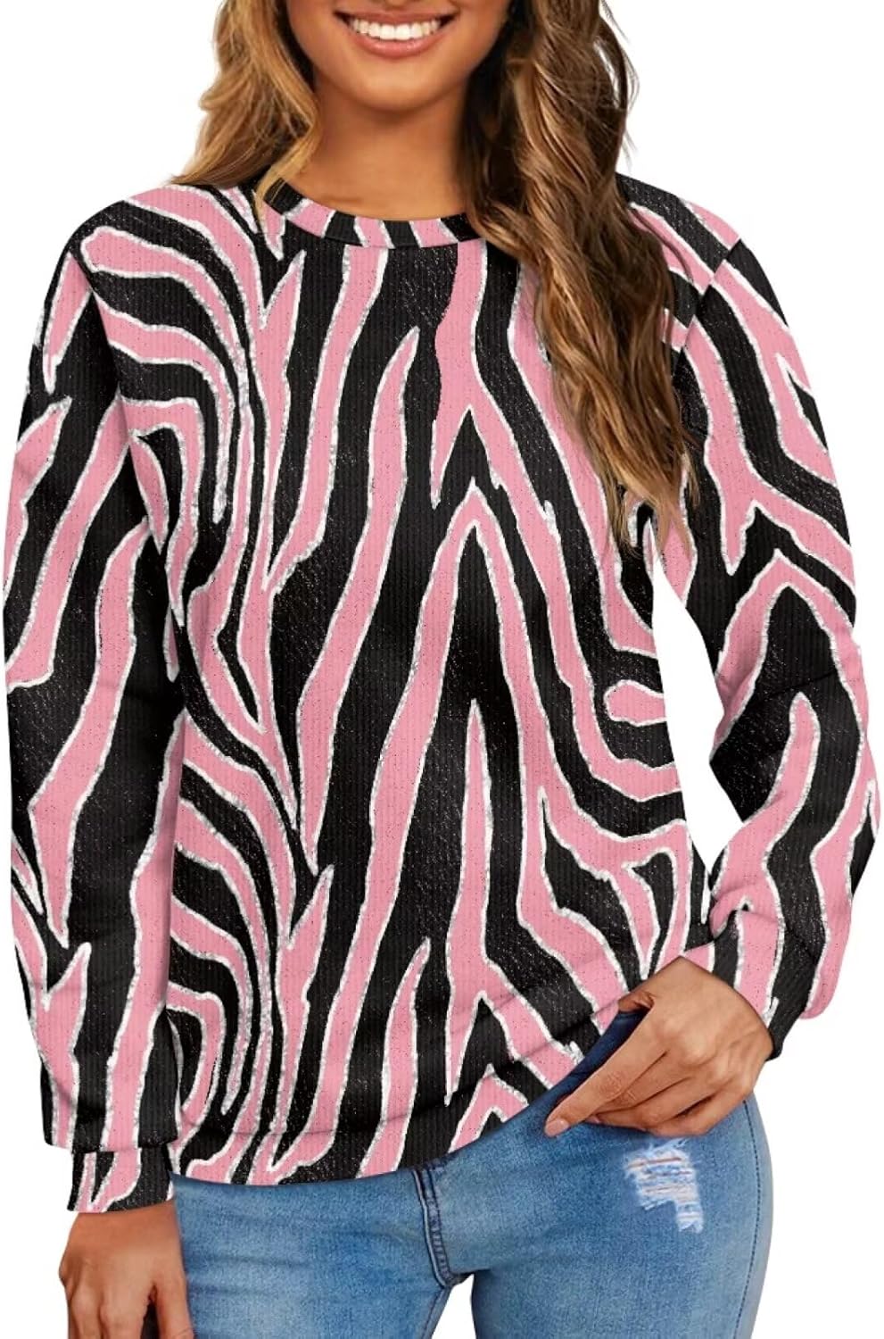 Graphic Pullovers Sweatshirts for Women Crewneck Sweater Holiday Tops Long Sleeve Pullover Sweaters Pullover Top