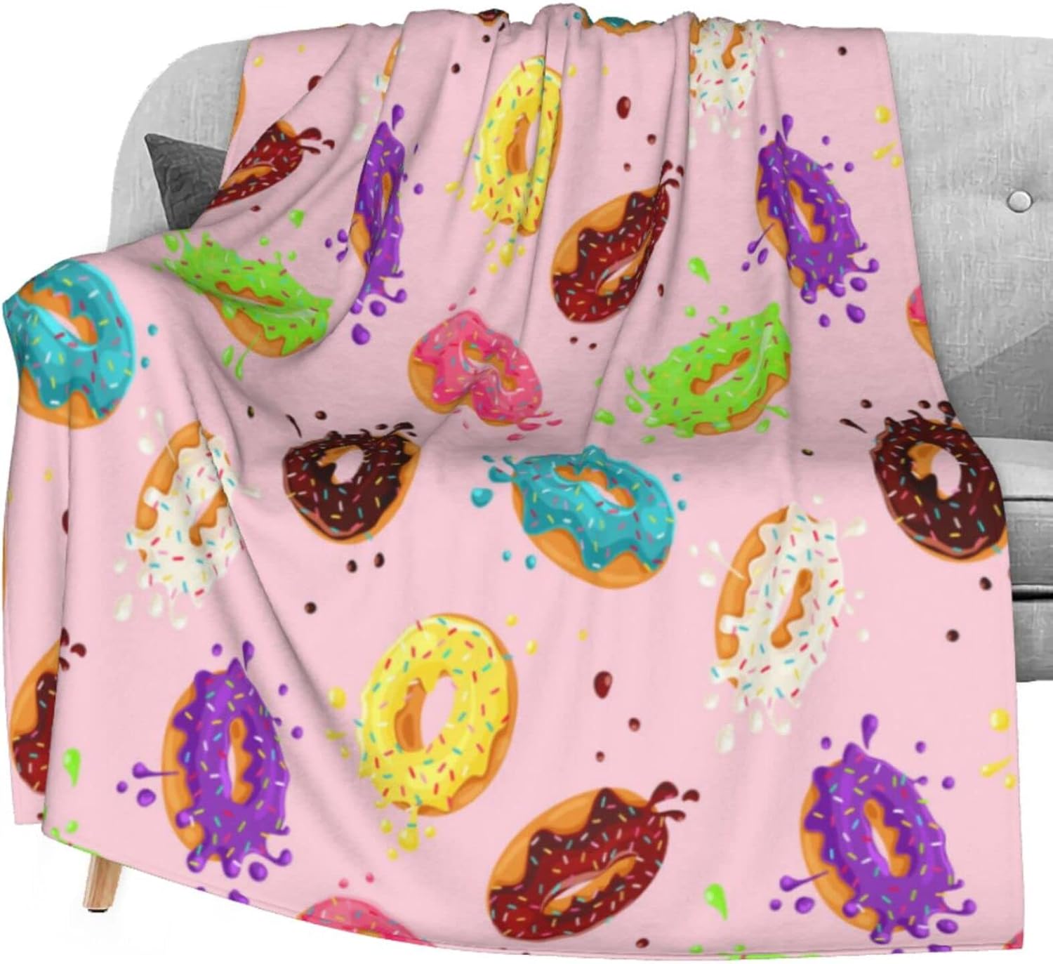 Delerain Colorful Doughnuts Soft Throw Blanket 40"x50