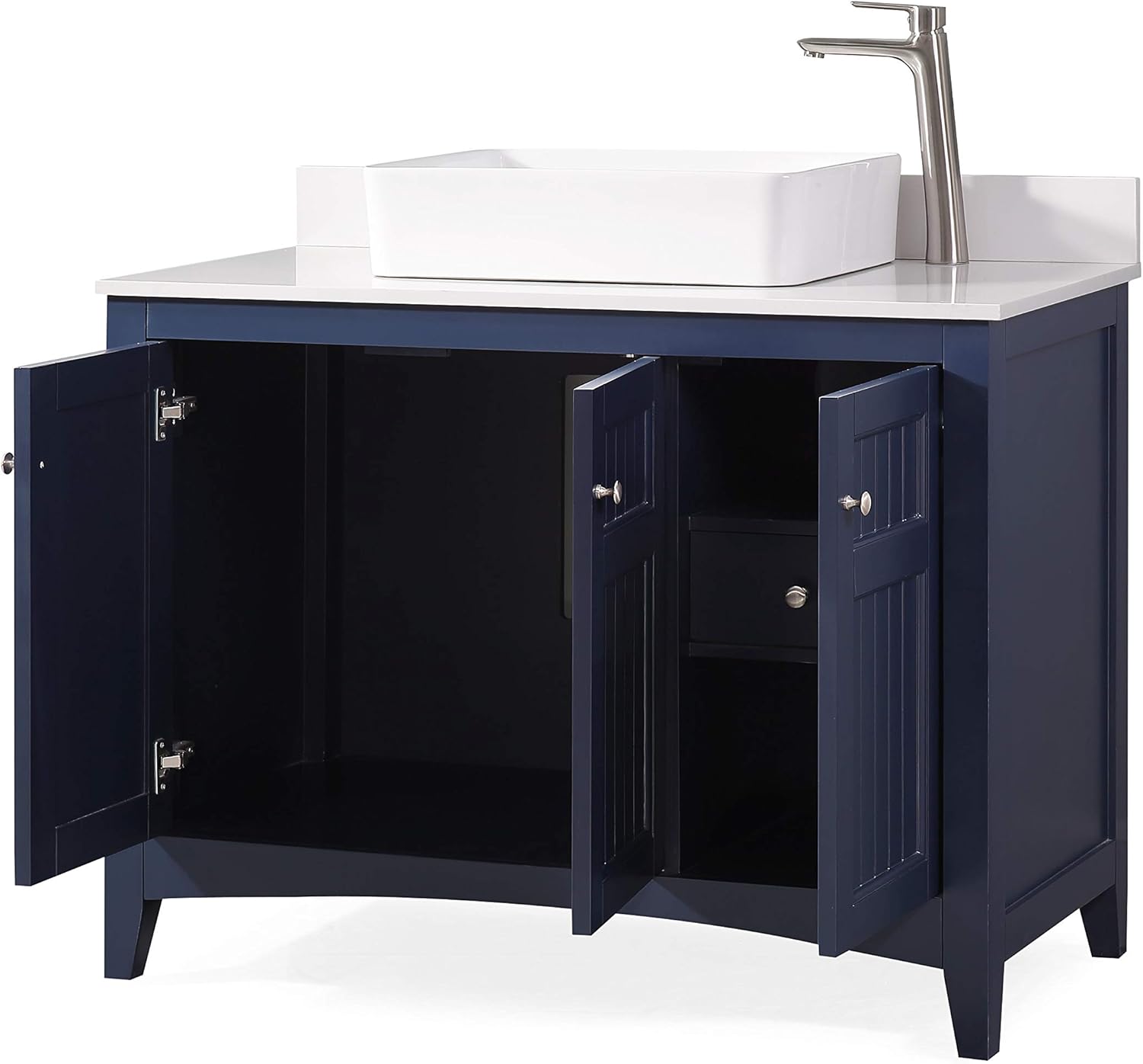 42" Triadsville Casual Style Vessel Sink Navy Blue Bathroom Vanity ZK-77333NB