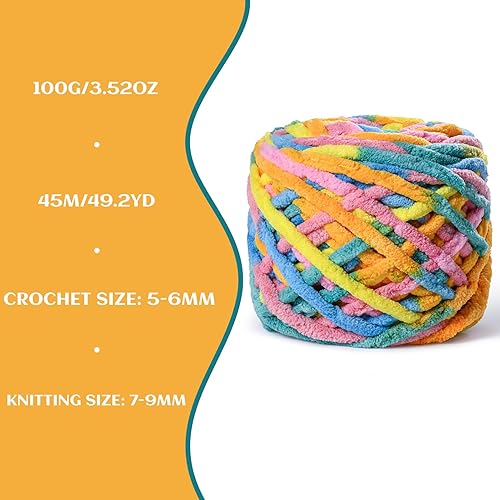 Vista 73 de Paquete de 3 hilos gruesos de felpilla de felpa de 3.53 onzas (49.2 yardas), hilo de terciopelo esponjoso para tejer y hacer ganchillo, hilos de 3