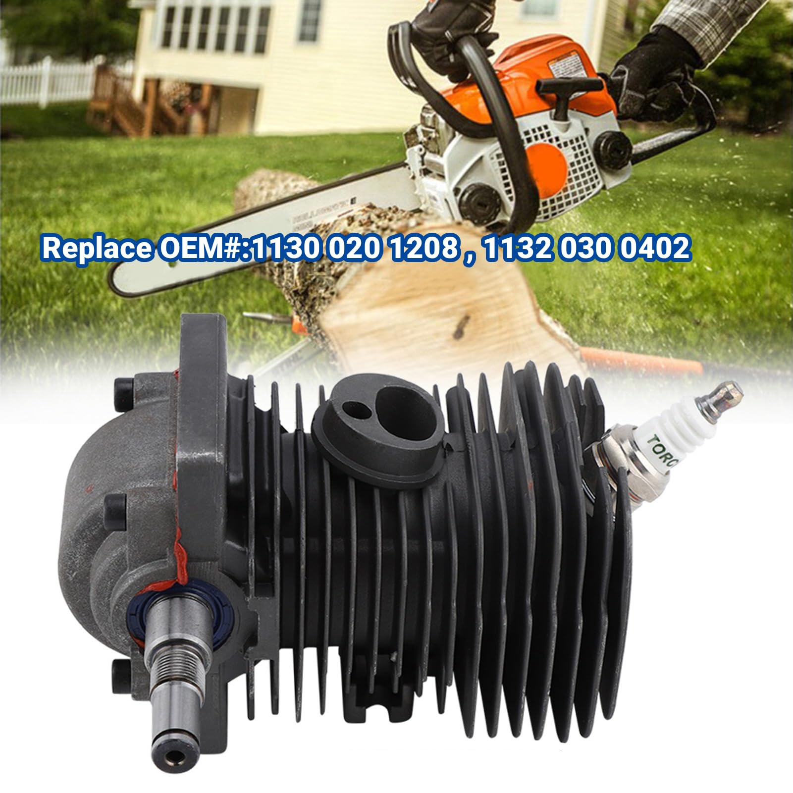 LiebeWH Motor Motor 38 Mm Zylinder Stihl Ms180 Kolben und Zylinderkit Ms180C Kolbenkurbelwelle für Stihl Ms170 Ms180 018 Kettensäge