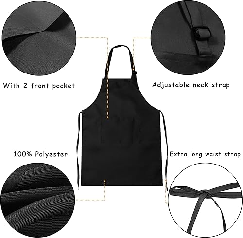 Miniatura 3 de 2 delantales para niños, delantales de artistas con bolsillos, delantales de chef ajustables para cocinar, pintura de respaldo de cocina