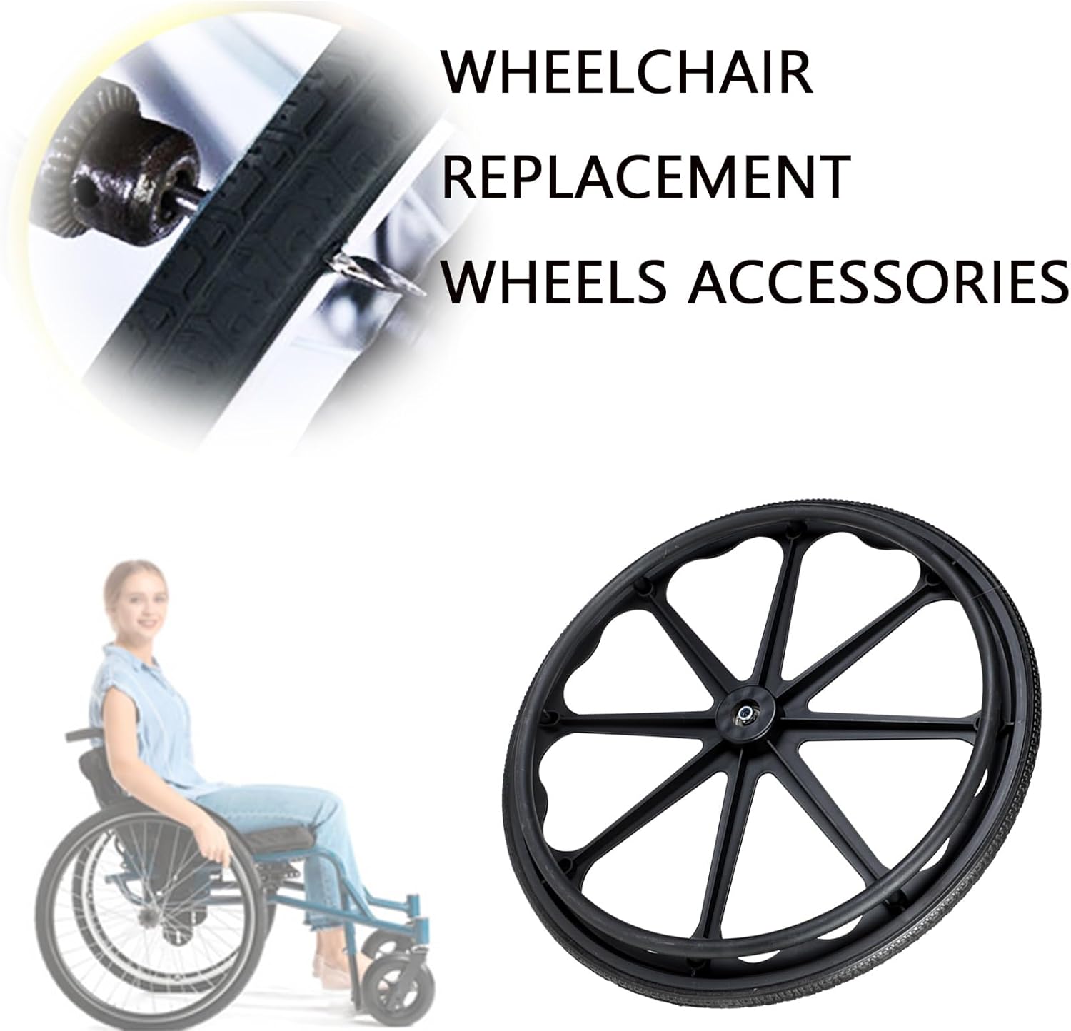 NEQTSEVM(小さな店) 車椅子用ホイールアクセサリー 14インチ後輪 2個