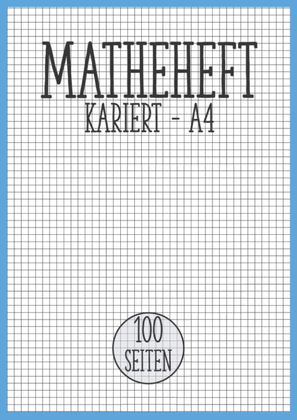 Amazon.com: Matheheft A4 kariert: Kariertes Papier mit Kästchen in 5 x