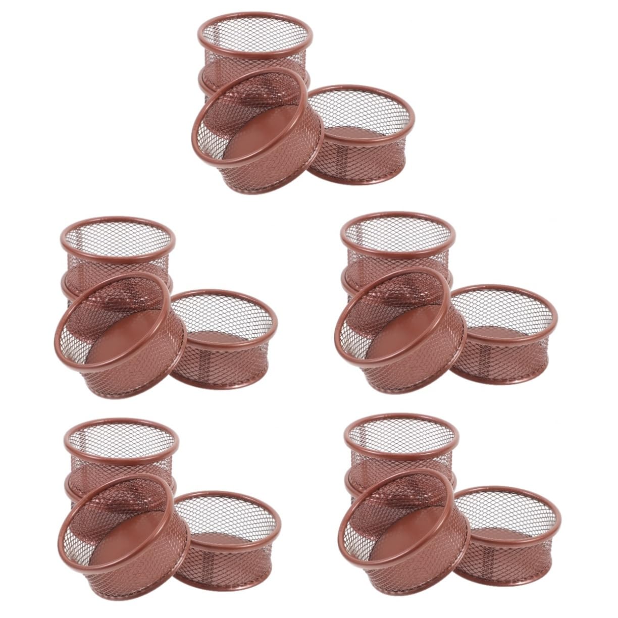VILLCASE Lot De 5 Porte-trombones En Maille Pour Bureau En Fer Robuste Organiseur De Trombones De Bureau 4 Pièces X 5