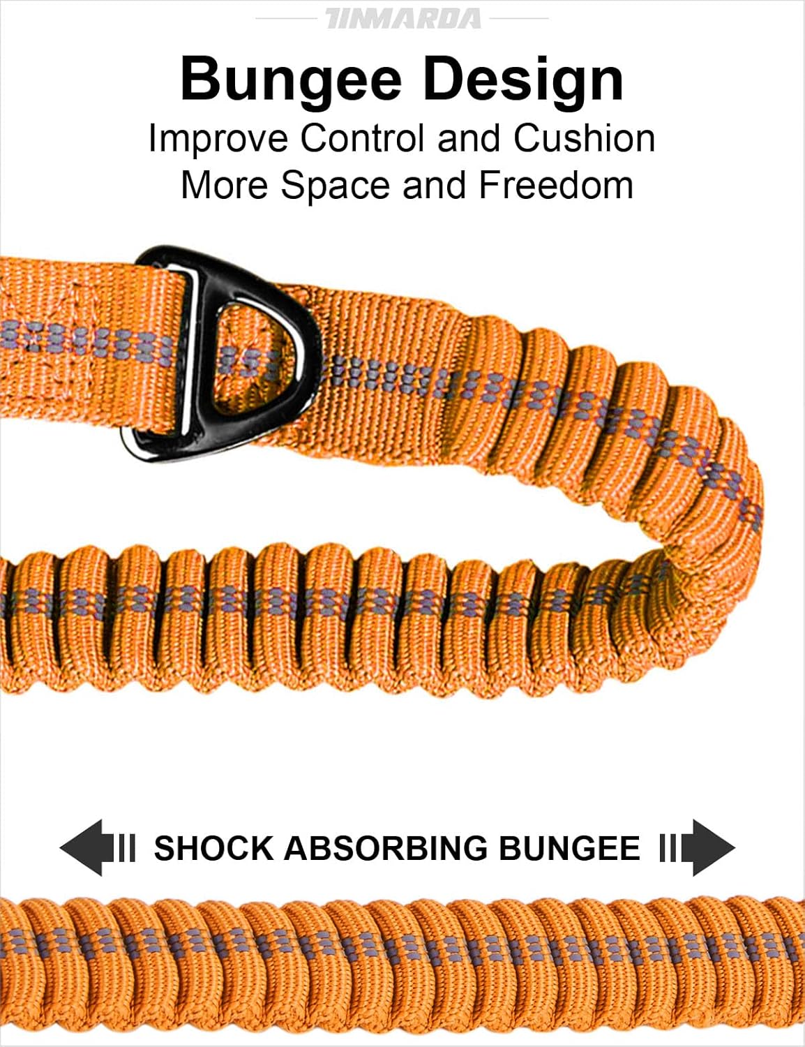 Heavy Duty Dog Leash, 4-6FT Shock Absorbing Dog Leashes with Traffic Handle and Comfortable Padded Handles, Advanced Easy Metal Clip, No Pull Reflective Leash for Medium Large Dogs That Pull (Orange) - Image 3