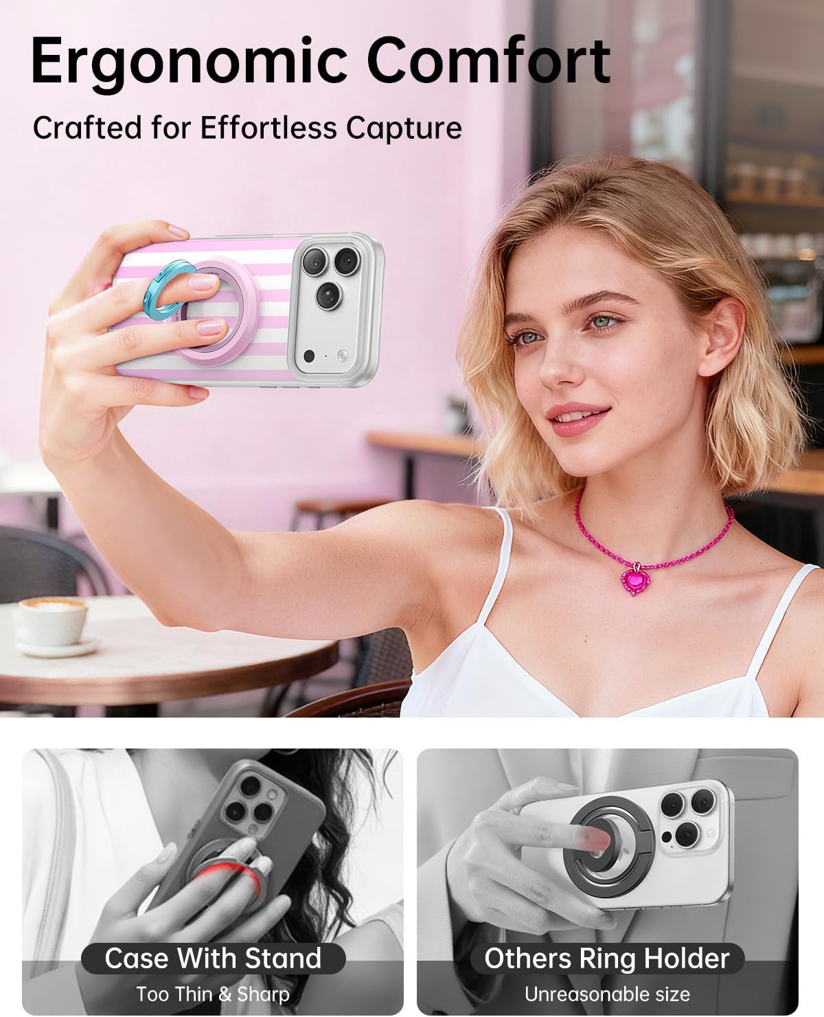 SYNCWIRE for MagSafe Phone Grip, Valentine's Galentine's Day Birthday Gifts for Her Women Mom Girlfriend Best Friends Sister Wife Teen Girl Magnetic Phone Ring Holder Kickstand