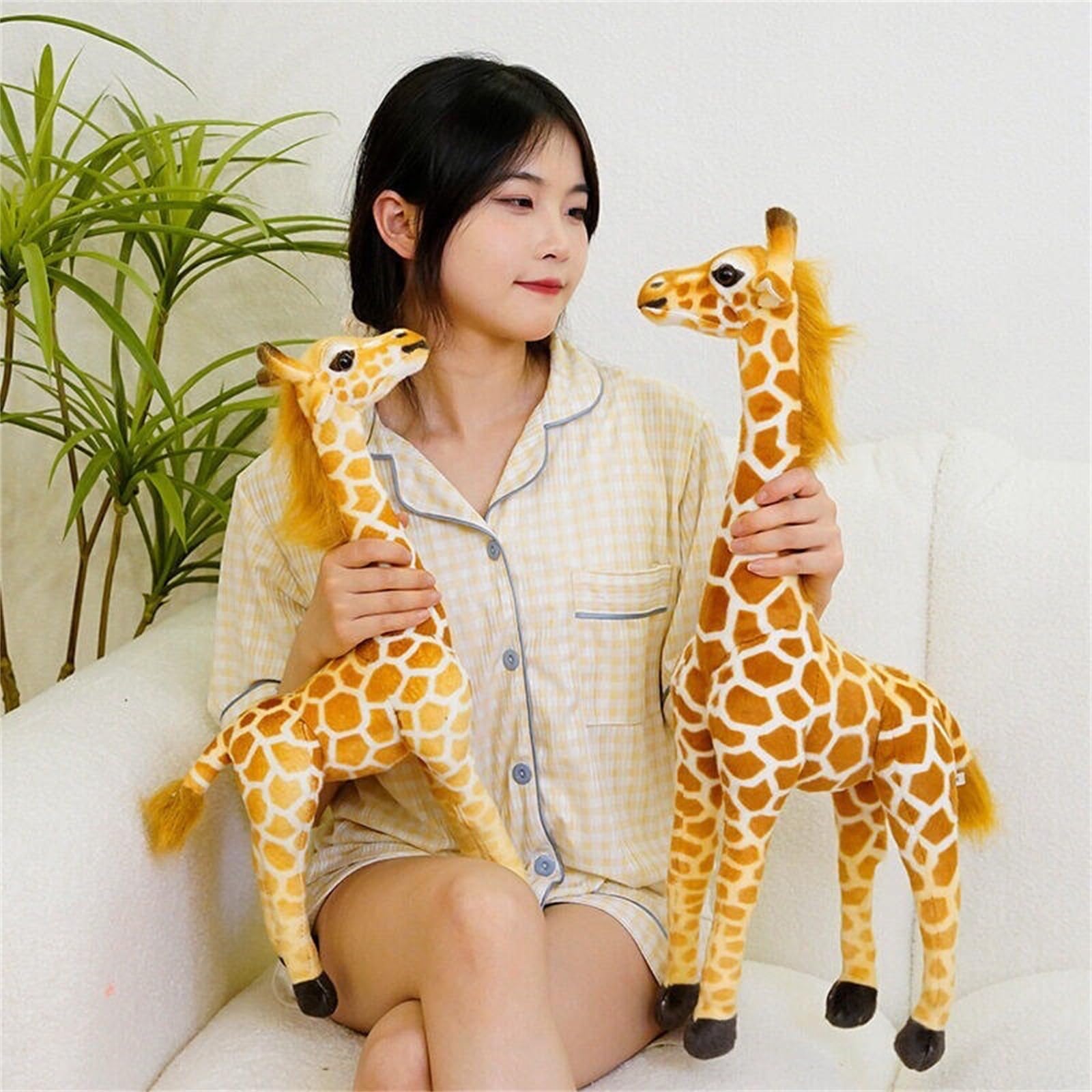 Giraffa di peluche per bambini, giraffa, peluche simulata, regalo per bambini, ragazze e ragazzi (80 cm, giraffa)