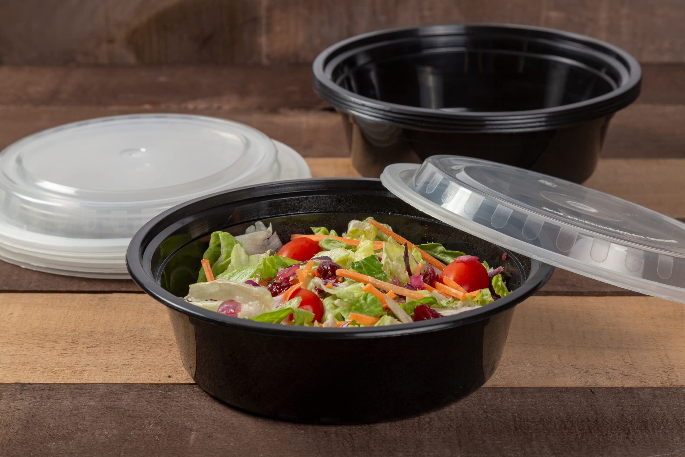 Amazon.com: AmerCare 7 Inch Round Black Plastic Containers with