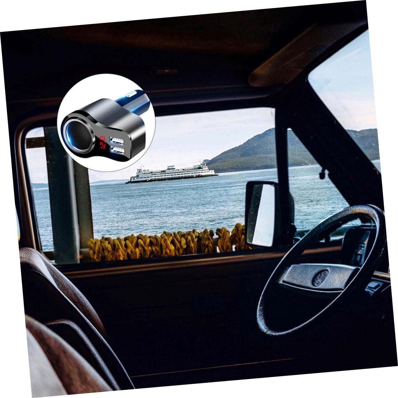 Angoily Caricabatterie Rapido per Auto Doppie Porte USB Dispositivo di Ricarica Intelligente Display LED Digitale Facile da Leggere Costruzione in Metallo Resistente all Usura