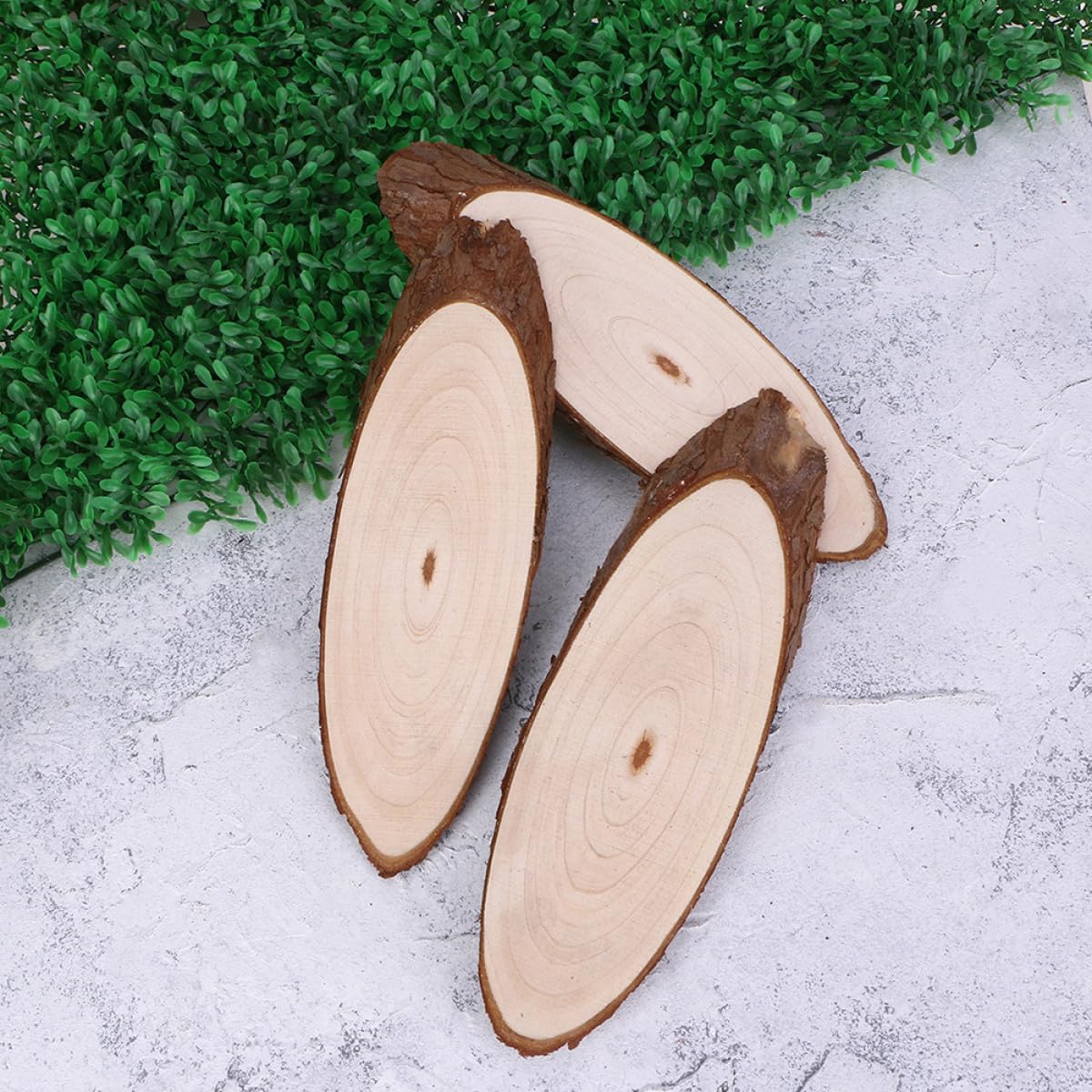Fette di Legno Ovali Superficie Liscia Naturali 5 Pezzi Legno Beige Levigato di Scrivere per Decorazioni Party per Progetti Fai da Te e Artigianato