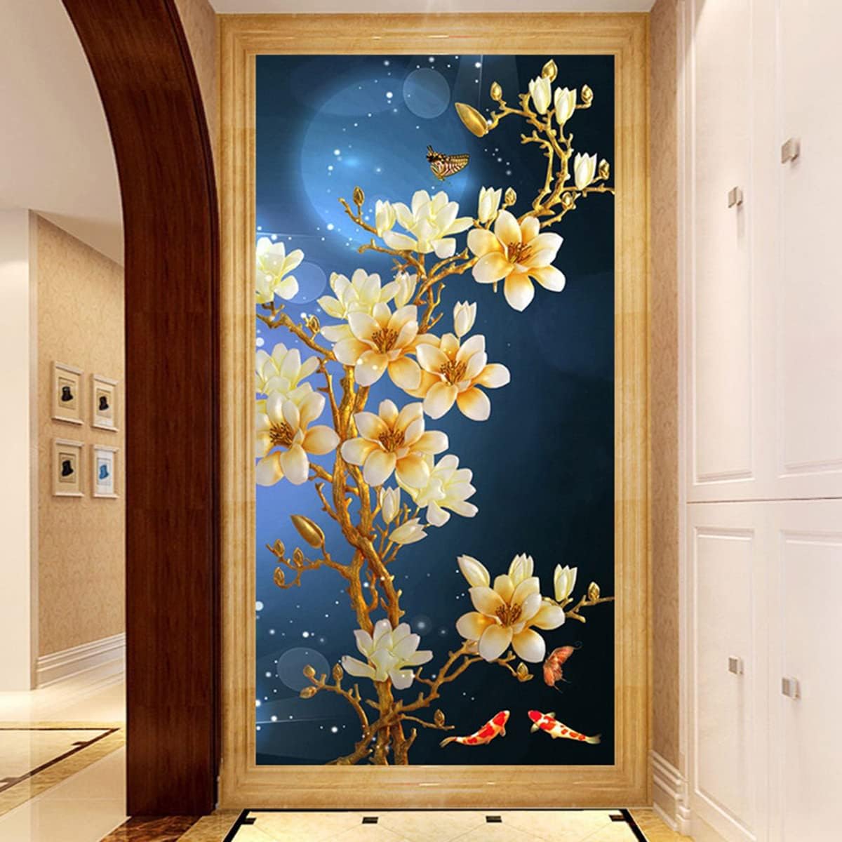 Instarry 5D Diamond Painting Kits for Adults Full Drill Magnolia Mosaic Cross Stitch Wall Pictures 41.3x23.6 inch
