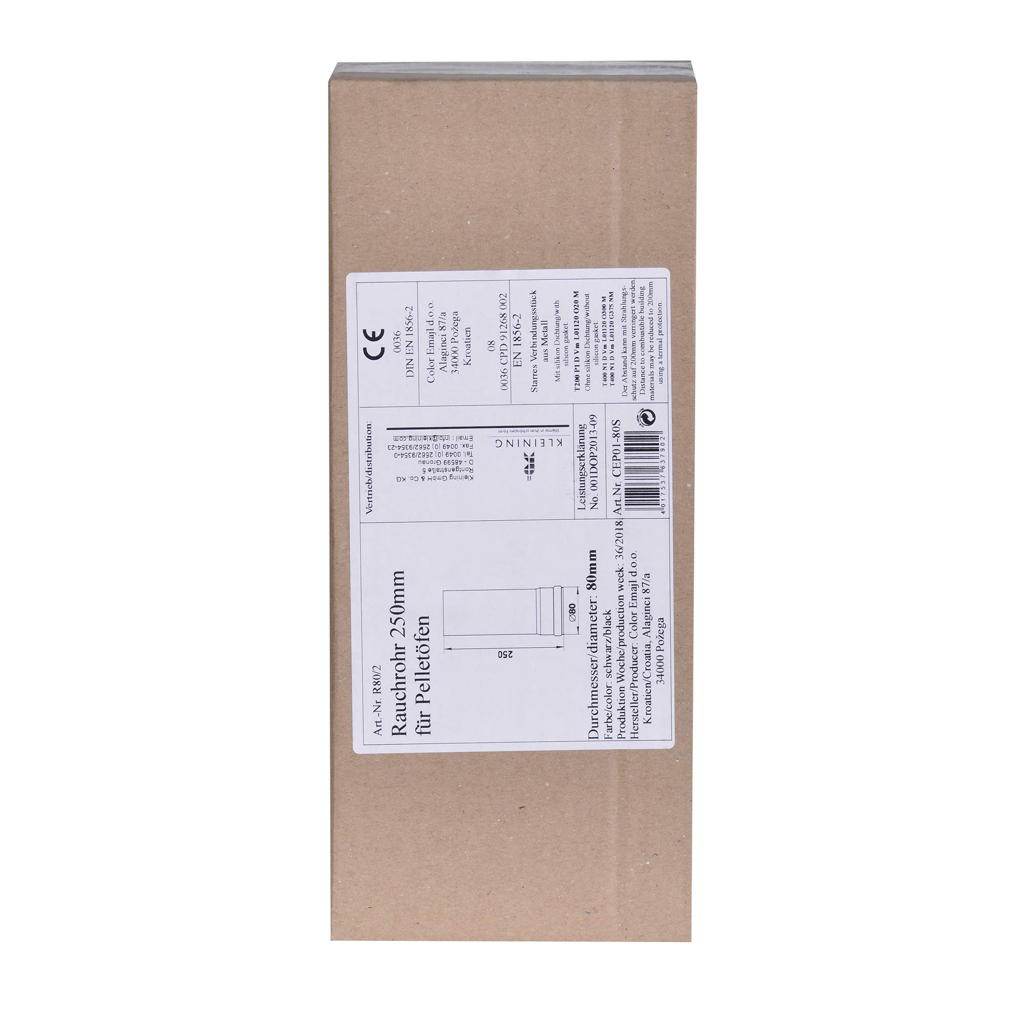 FIREFIX O130/BT R80/2 rura dymowa, czarna